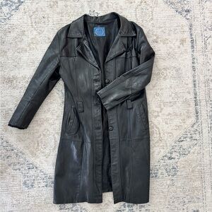 Leather Trench Coat Excellent Condition Vintage